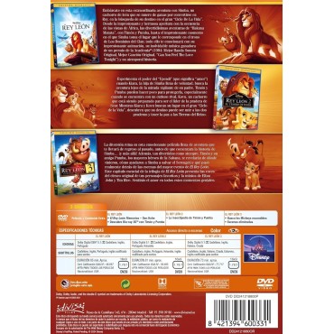 El Rey León + El Rey León 2: El Tesoro de Simba + El Rey León 3: Hakuna Matata [DVD] (1994,1998,2004) The Lion King + The Lion K