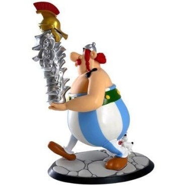 Figura Obélix Con Pila De Cascos Romanos Astérix y Obélix Estatua 30 cms