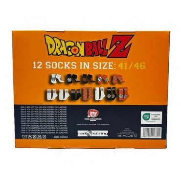 Caja De Regalo 12 Calcetines Dragon Ball Z Edición Limitada Talla 41/46