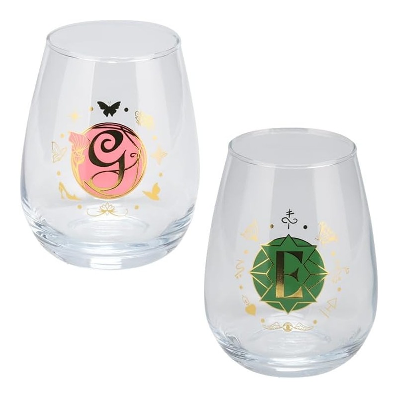 Set 2 Vasos Elphaba & Glinda Wicked Cristal 310 mls