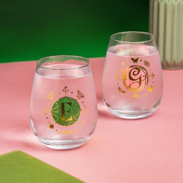 Set 2 Vasos Elphaba & Glinda Wicked Cristal 310 mls