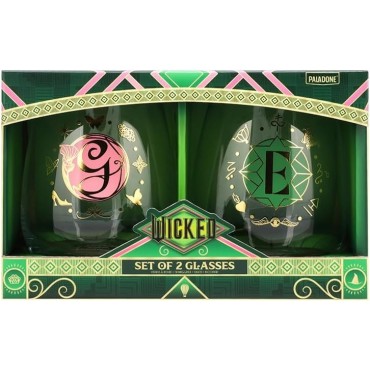 Set 2 Vasos Elphaba & Glinda Wicked Cristal 310 mls