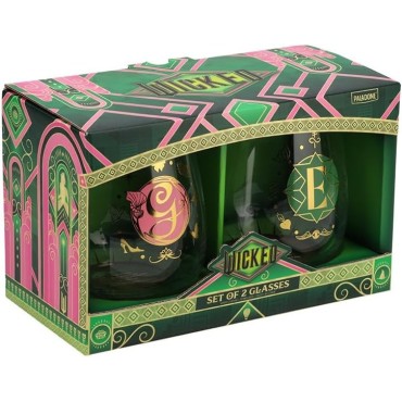 Set 2 Vasos Elphaba & Glinda Wicked Cristal 310 mls