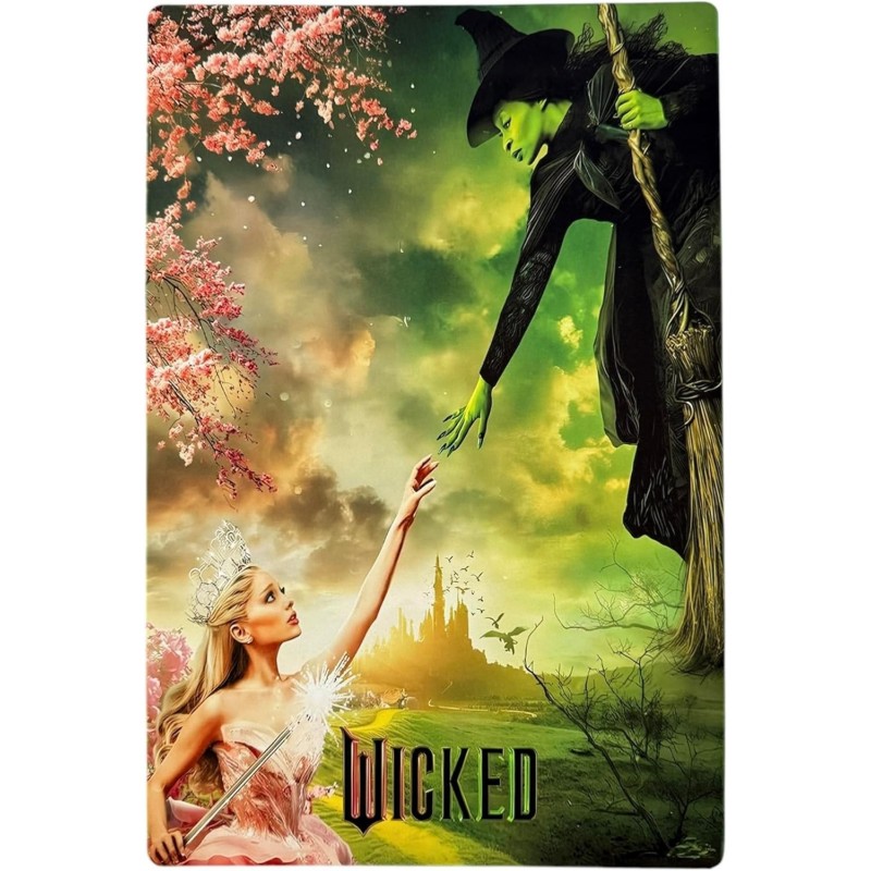 Placa Decorativa Wicked Elphaba Y Glinda Aluminio Metálica Cuadro Póster HD
