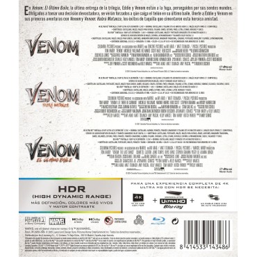 Venom + Venom: Habrá Matanza + Venom: El Último Baile [4K UHD, Blu-ray] (2018,2021,2024) Venom + Venom: Let There Be Carnage + V