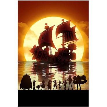 Placa Decorativa One Piece Thousan Sunny Go Metálica Cuadro Póster HD