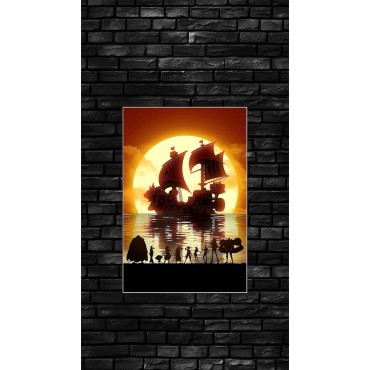 Placa Decorativa One Piece Thousan Sunny Go Metálica Cuadro Póster HD