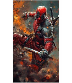 Placa Decorativa Deadpool Marvel Metálica Cuadro Póster HD