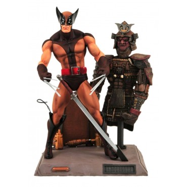 Figura Lobezno Traje Marrón Samurai Diorama Brown Uniform Wolverine X-Men Marvel Articulada 18 cms