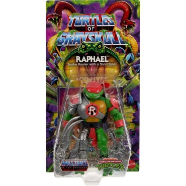 Figura Raphael MOTU X TMNT Turtles of Grayskull Masters of the Universe Teenage Mutant Ninja Turtles Articulada 14 cms
