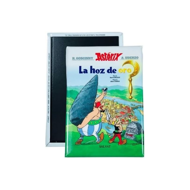 Imán Decorativo Portada Astérix La Hoz de Oro 5,5 x 8 cms (Español)