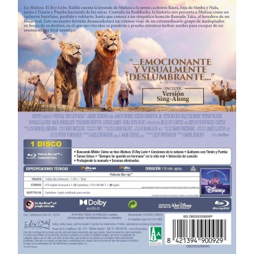Mufasa: El Rey León [Blu-ray] (2024) Mufasa: The Lion King