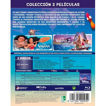 Vaiana + Vaiana 2 (Colección 2 películas) [Blu-ray] (2016,2024) Moana + Moana 2