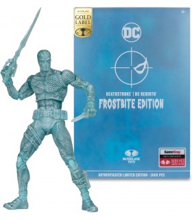 Figura Deathstroke Edición Frostbite DC Gold Label Edición Limitada Articulada 18 cms