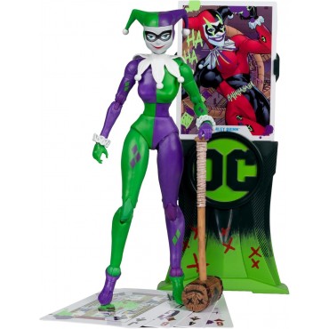 Figura Harley Quinn Jokerizada DC Multiverse Gold Label Articulada 18 cms