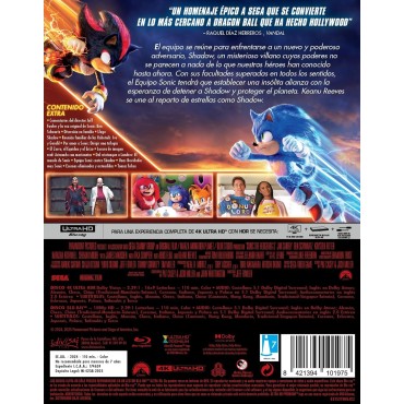 Sonic 3: La Película (Steelbook 2-Shadow) [4k UHD,Blu-ray] (2024) Sonic the Hedgehog 3
