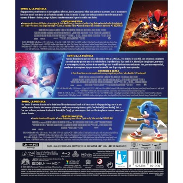 Sonic, La Película + Sonic 2: La Película + Sonic 3: La Película (Colección 3 películas, 3 UHD y 3 Blu-ray) [4k UHD,Blu-ray] (20
