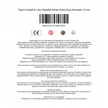 Figura Scarlett G.I.Joe Classified Series Snake Eyes Articulada 15 cms
