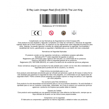 El Rey León (Imagen Real) [Dvd] (2019) The Lion King