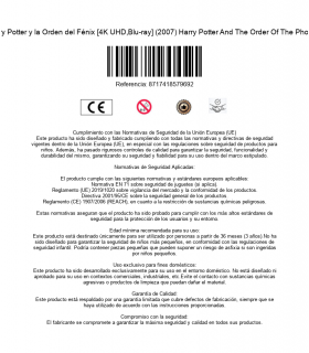 Harry Potter y la Orden del Fénix [4K UHD,Blu-ray] (2007) Harry Potter And The Order Of The Phoenix