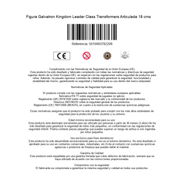 Figura Galvatron Kingdom Leader Class Transformers Articulada 18 cms       