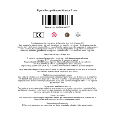 Figura Pocoyó Brazos Abiertos 7 cms 