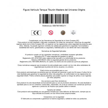 Figura Vehículo Tanque Tiburón Masters del Universo Origins