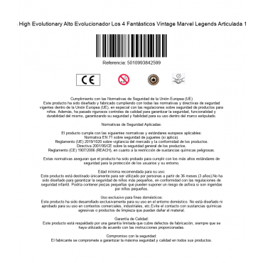 Figura High Evolutionary Alto Evolucionador Los 4 Fantásticos Vintage Marvel Legends Articulada 15 cms