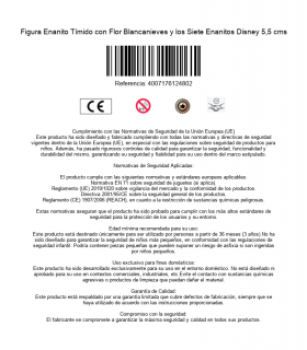 Figura Enanito Tímido con Flor Blancanieves y los Siete Enanitos Disney 5,5 cms