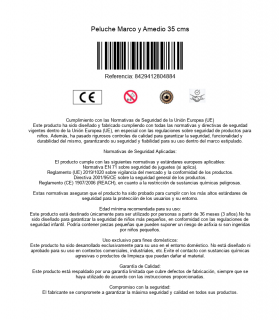 Peluche Marco y Amedio 35 cms