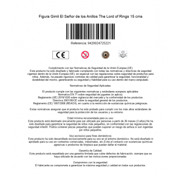 Figura Gimli El Señor de los Anillos The Lord of Rings 15 cms