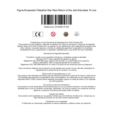 Figura Emperador Palpatine Star Wars Return of the Jedi Articulada 10 cms