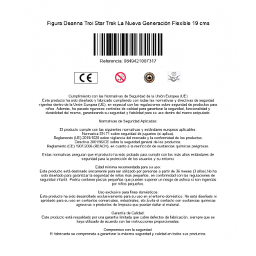 Figura Deanna Troi Star Trek La Nueva Generación Flexible 19 cms