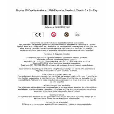 Display 3D Capitán América (1990) Expositor Steelbook Versión 6 + Blu Ray 
