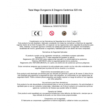 Taza Mago Dungeons & Dragons Cerámica 320 mls