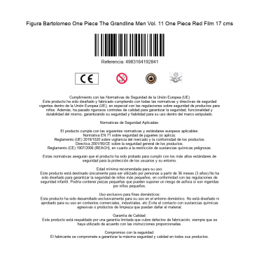 Figura Bartolomeo One Piece The Grandline Men Vol. 11 One Piece Red Film 17 cms