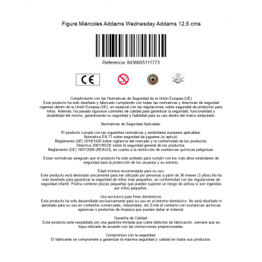 Figura Miércoles Addams Wednesday Addams 12,5 cms