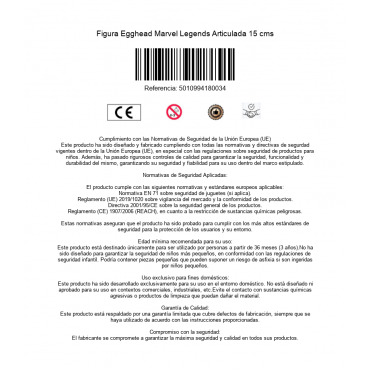 Figura Egghead Marvel Legends Articulada 15 cms