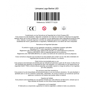 Lámpara Logo Barbie LED 