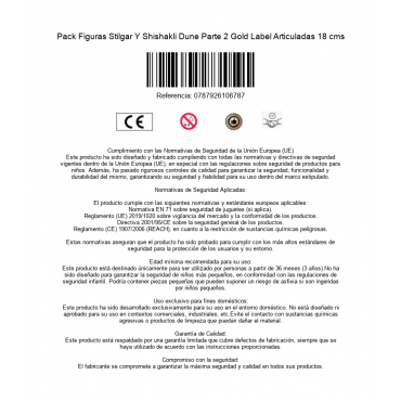 Pack Figuras Stilgar Y Shishakli Dune Parte 2 Gold Label Articuladas 18 cms