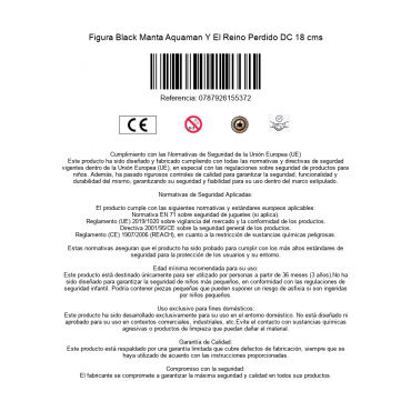 Figura Black Manta Aquaman Y El Reino Perdido DC 18 cms