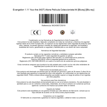 Evangelion 1.11 Your Are (NOT) Alone Película Coleccionista A4 [Bluray] [Blu-ray]