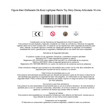 Figura Alien Disfrazado De Buzz Lightyear Remix Toy Story Disney Articulada 16 cms