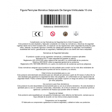 Figura Pennyise Monstruo Salpicado De Sangre It Articulada 10 cms