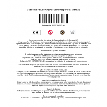 Cuaderno Peludo Original Stormtrooper Star Wars A5