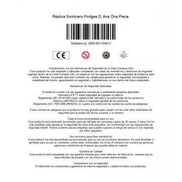 Réplica Sombrero Portgas D. Ace One Piece 