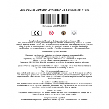 Lámpara Mood Light Stitch Laying Down Lilo & Stitch Disney 17 cms