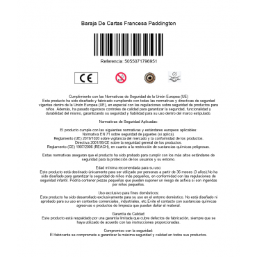 Baraja De Cartas Francesa Paddington