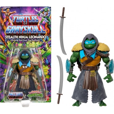 Figura Stealth Ninja Leonardo Turtles of Grayskull Masters of the Universe X TMNT Articulada 14 cms