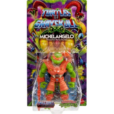 Figura Michelangelo Turtles of Grayskull TMNT X MOTU Articulada 15 cms